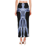 Vitruvian Man X-Ray Print Side Slit Maxi Skirt