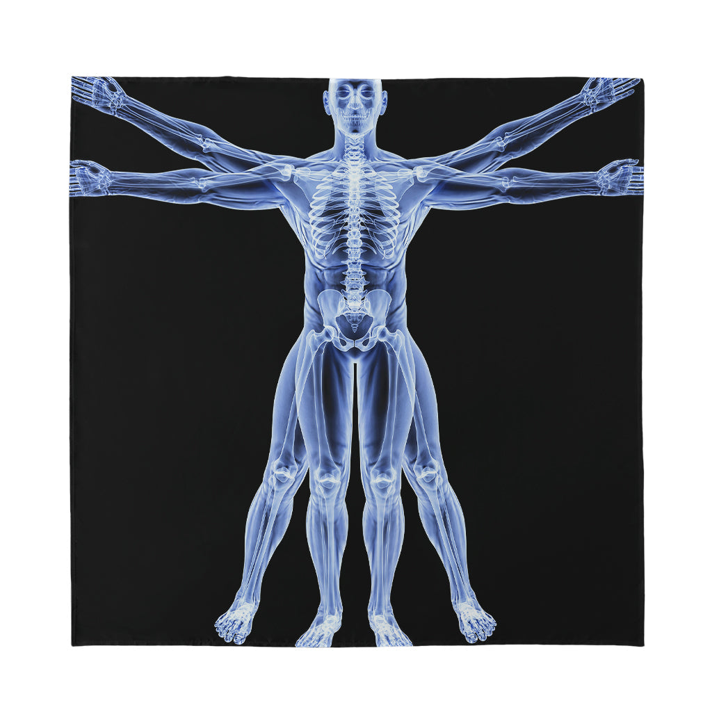 Vitruvian Man X-Ray Print Silk Bandana
