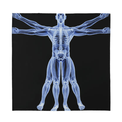 Vitruvian Man X-Ray Print Silk Bandana