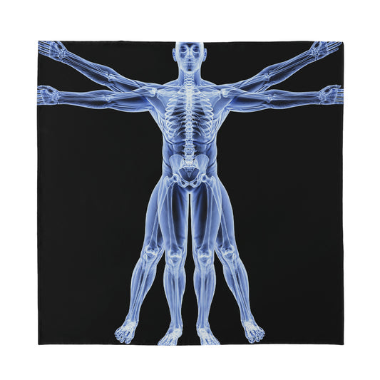 Vitruvian Man X-Ray Print Silk Bandana