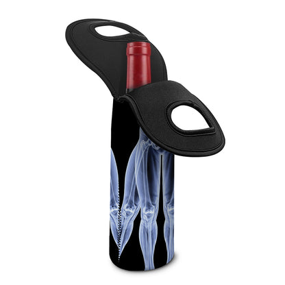 Vitruvian Man X-Ray Print Single Neoprene Wine Tote
