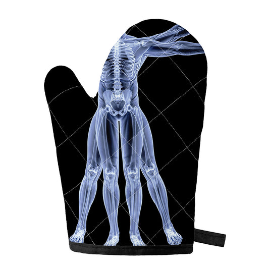Vitruvian Man X-Ray Print Single Oven Mitt