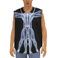 Vitruvian Man X-Ray Print Sleeveless Baseball Jersey