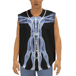 Vitruvian Man X-Ray Print Sleeveless Baseball Jersey