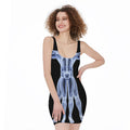 Vitruvian Man X-Ray Print Sleeveless Bodycon Dress