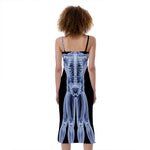 Vitruvian Man X-Ray Print Slim Fit Midi Cami Dress