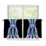 Vitruvian Man X-Ray Print Tier Curtains