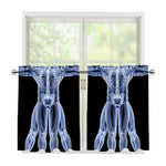 Vitruvian Man X-Ray Print Tier Curtains