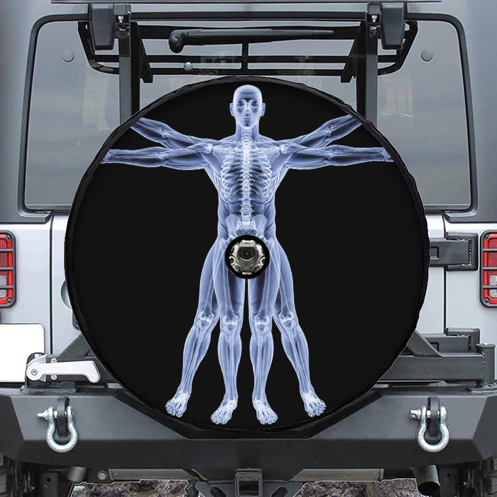 Vitruvian Man X-Ray Print Tire Cover With Camera Hole