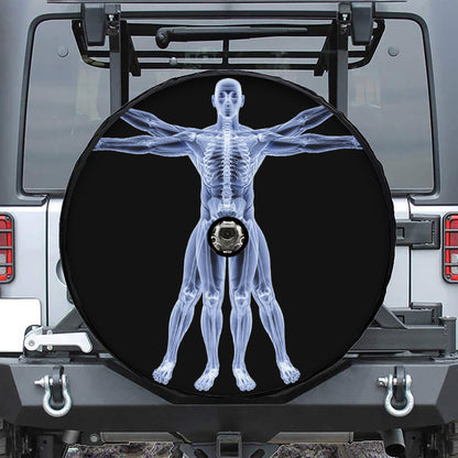 Vitruvian Man X-Ray Print Tire Cover With Camera Hole