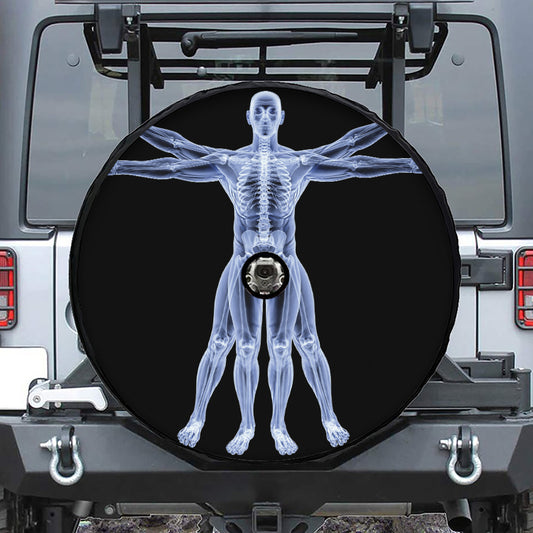 Vitruvian Man X-Ray Print Tire Cover With Camera Hole
