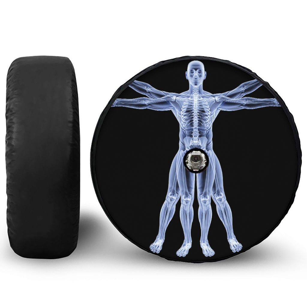 Vitruvian Man X-Ray Print Tire Cover With Camera Hole