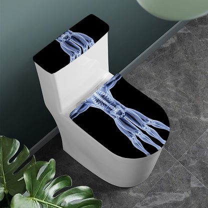 Vitruvian Man X-Ray Print Toilet Lid And Tank Cover Set