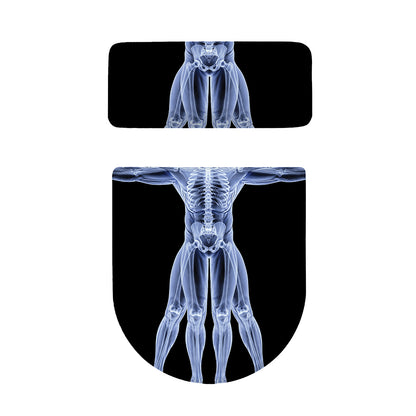 Vitruvian Man X-Ray Print Toilet Lid And Tank Cover Set