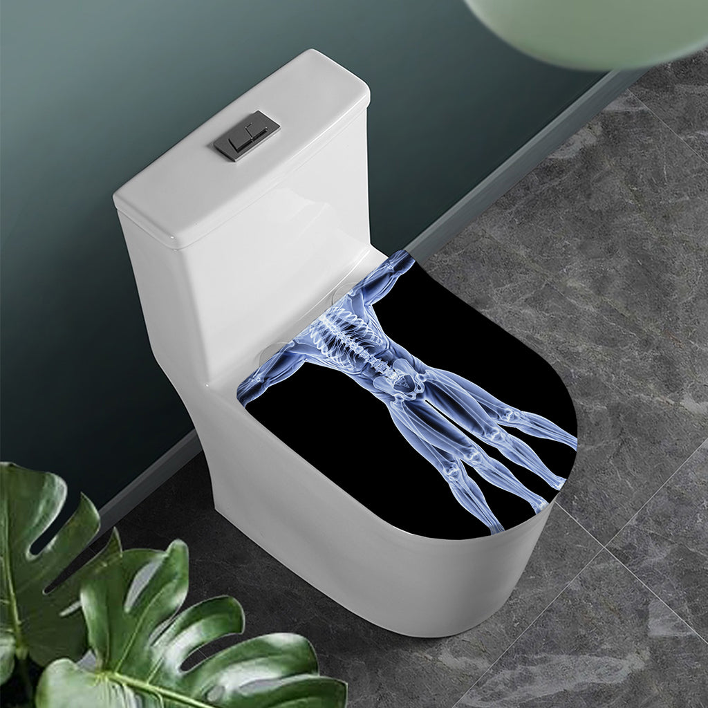 Vitruvian Man X-Ray Print Toilet Lid Cover