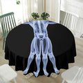 Vitruvian Man X-Ray Print Waterproof Round Tablecloth