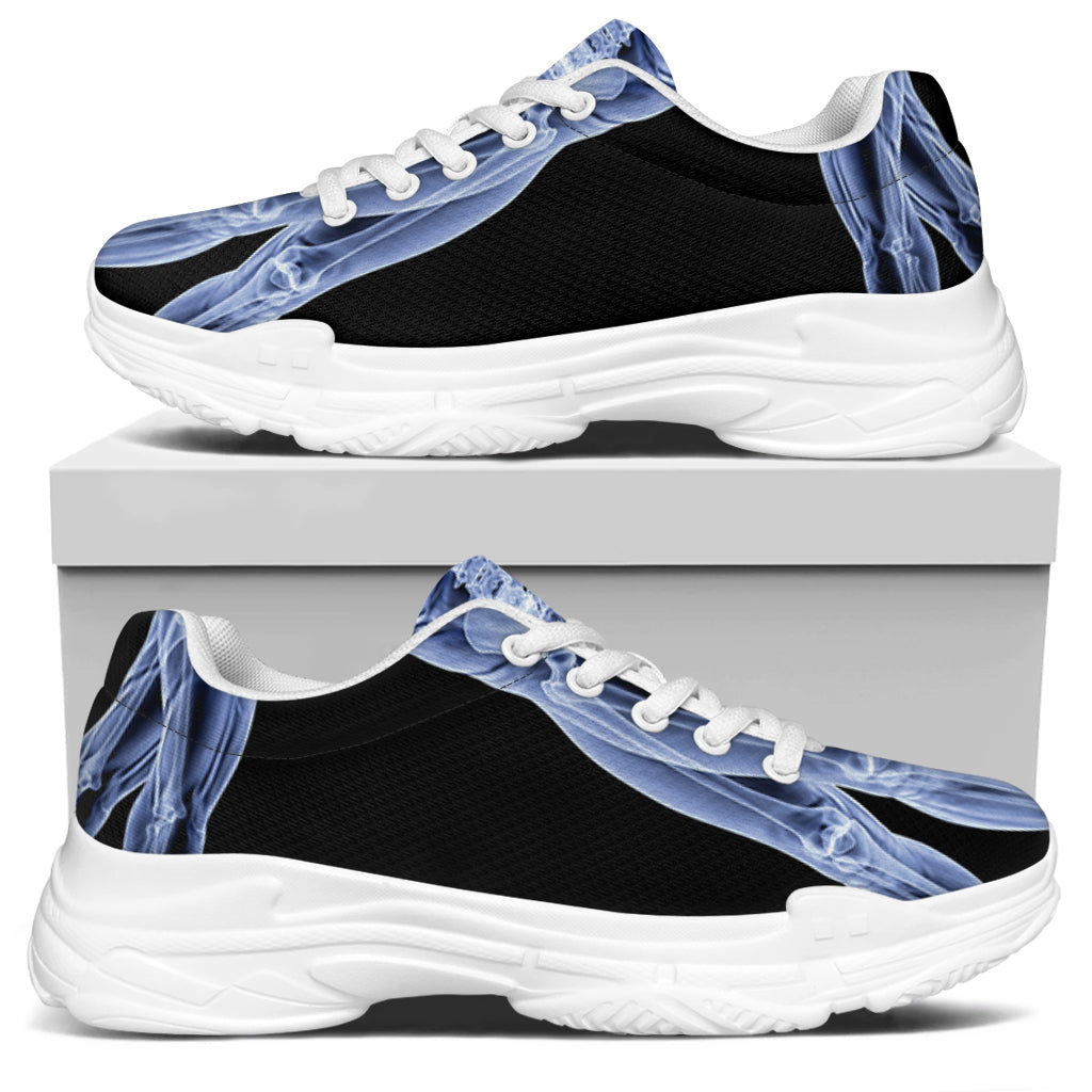 Vitruvian Man X-Ray Print White Chunky Shoes