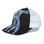 Vitruvian Man X-Ray Print White Mesh Trucker Cap