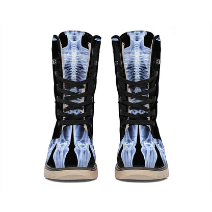 Vitruvian Man X-Ray Print Winter Boots