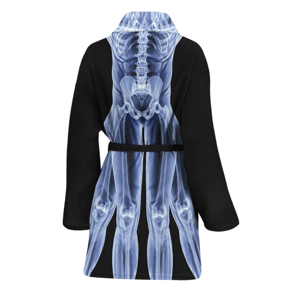 Vitruvian Man X-Ray Print Women's Bathrobe