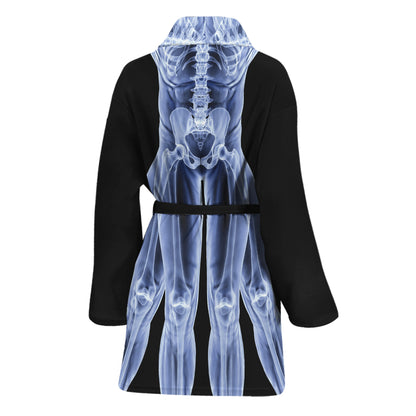 Vitruvian Man X-Ray Print Women's Bathrobe