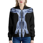 Vitruvian Man X-Ray Print Women's Bomber Jacket