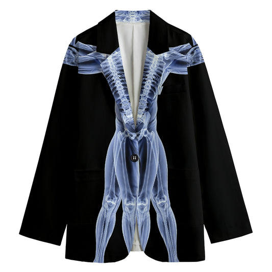 Vitruvian Man X-Ray Print Women's Cotton Blazer