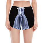 Vitruvian Man X-Ray Print Women's Split Running Shorts