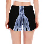 Vitruvian Man X-Ray Print Women's Split Running Shorts