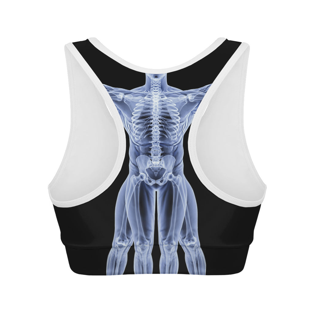 Vitruvian Man X-Ray Print Women's Sports Bra