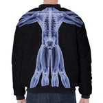 Vitruvian Man X-Ray Print Zip Sleeve Bomber Jacket