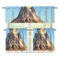 Volcanic Mountain Print 3 Piece Kitchen Curtains