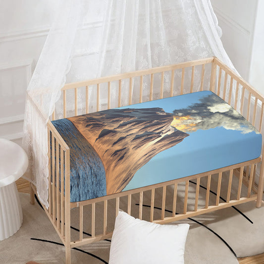 Volcanic Mountain Print Baby Crib Sheet