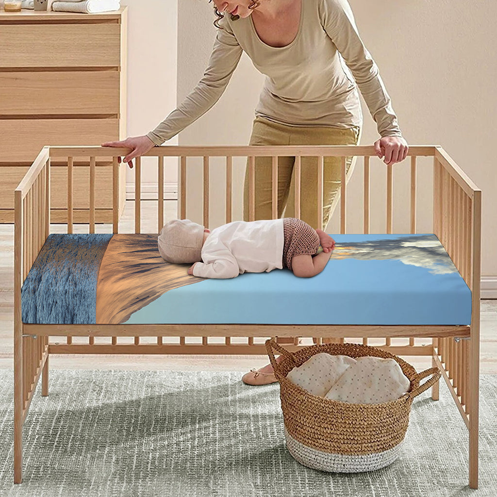 Volcanic Mountain Print Baby Crib Sheet