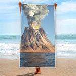Volcanic Mountain Print Beach Towel