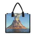 Volcanic Mountain Print Canvas Tote Bag