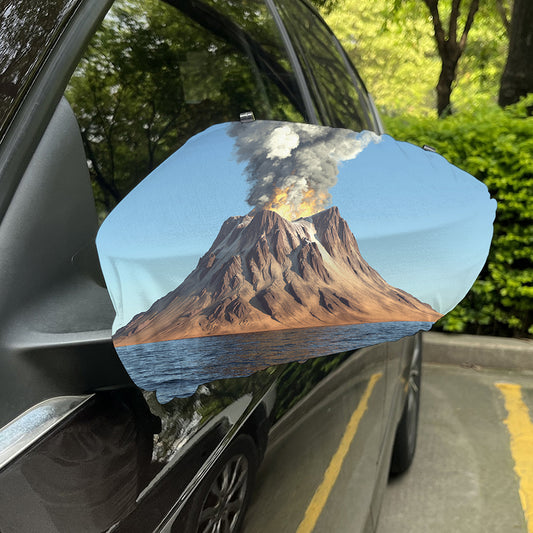Volcanic Mountain Print Car Side Mirror Covers
