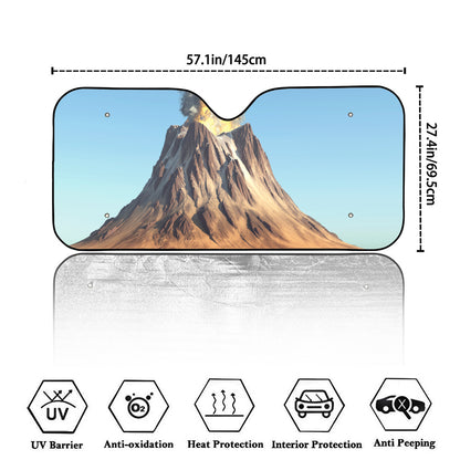 Volcanic Mountain Print Car Windshield Sun Shade