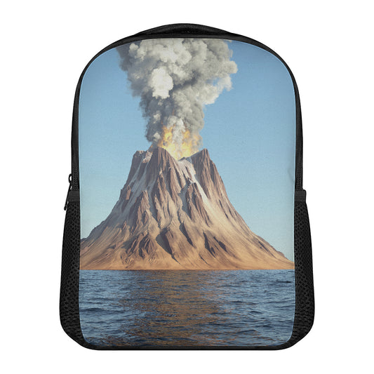 Volcanic Mountain Print Casual Backpack
