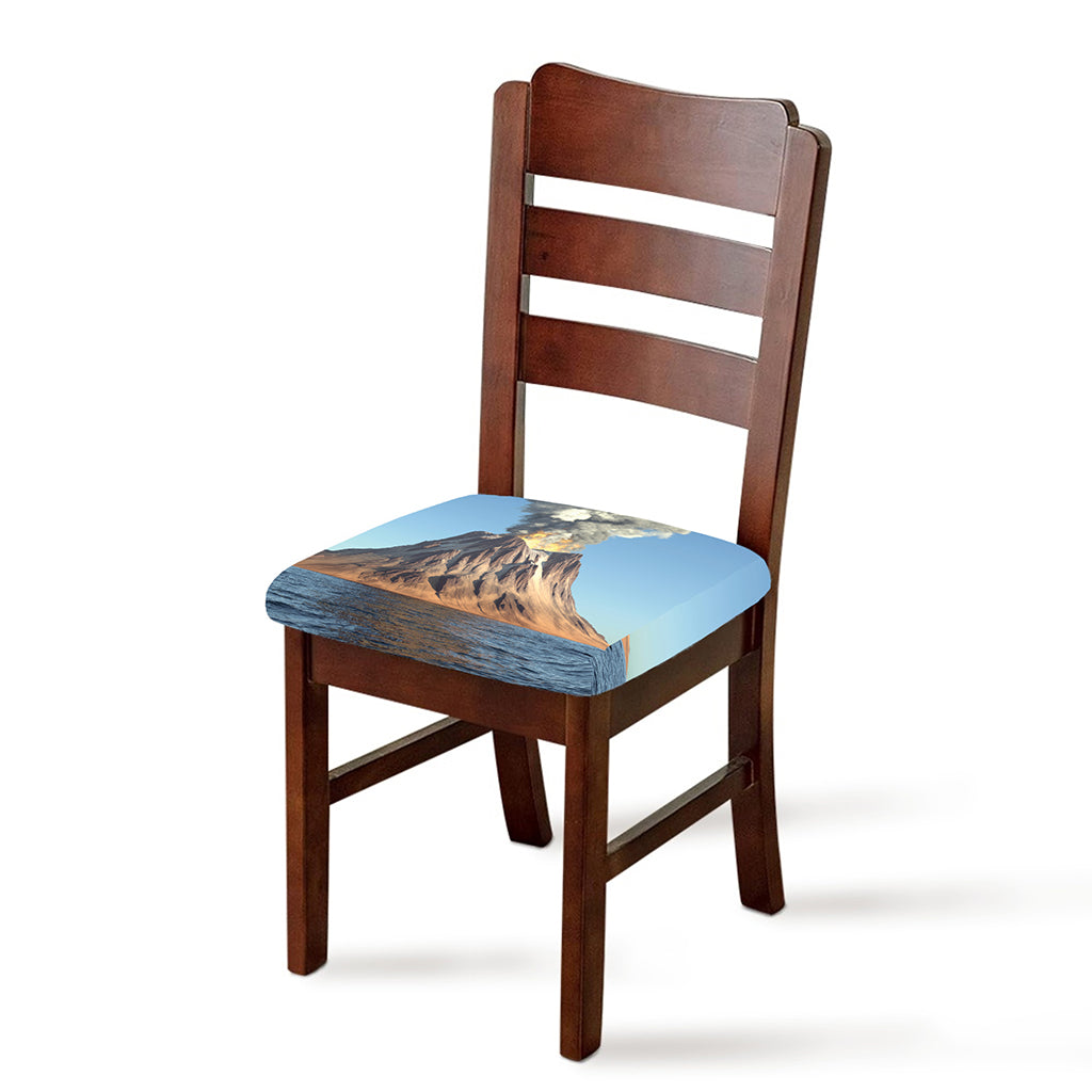 Volcanic Mountain Print Chair Cushion Cover