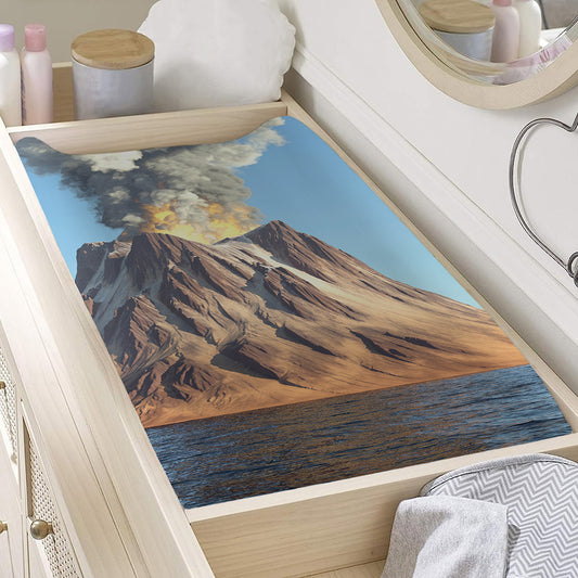 Volcanic Mountain Print Changing Pad Cover