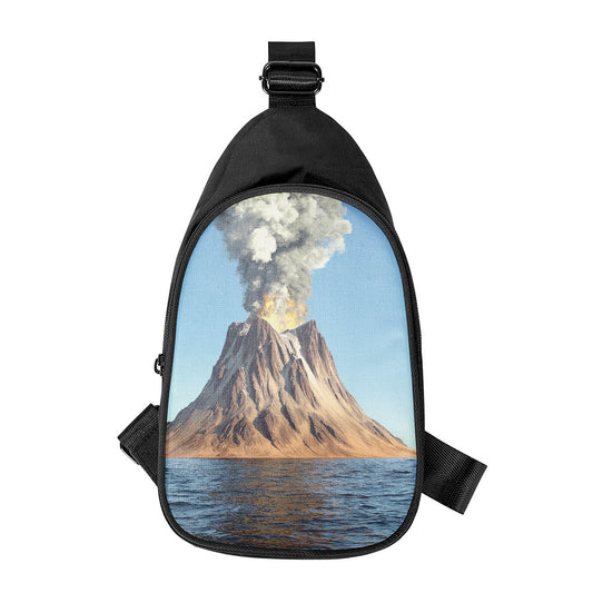 Volcanic Mountain Print Chest Bag