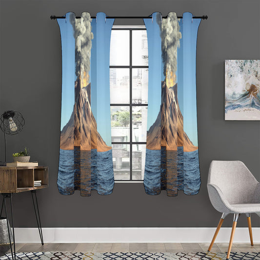 Volcanic Mountain Print Curtain