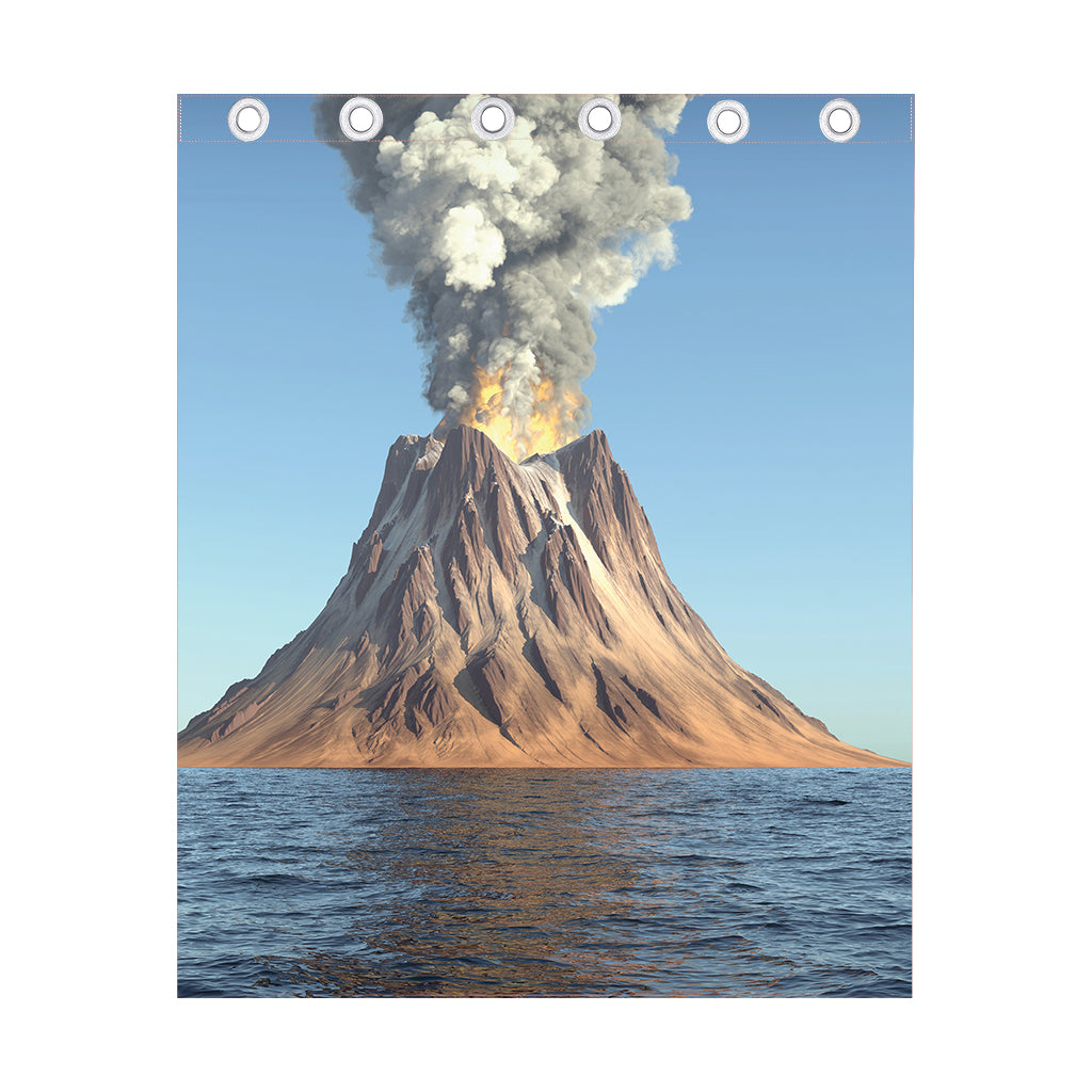 Volcanic Mountain Print Curtain