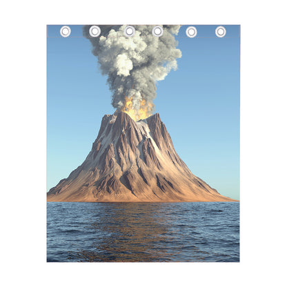 Volcanic Mountain Print Curtain