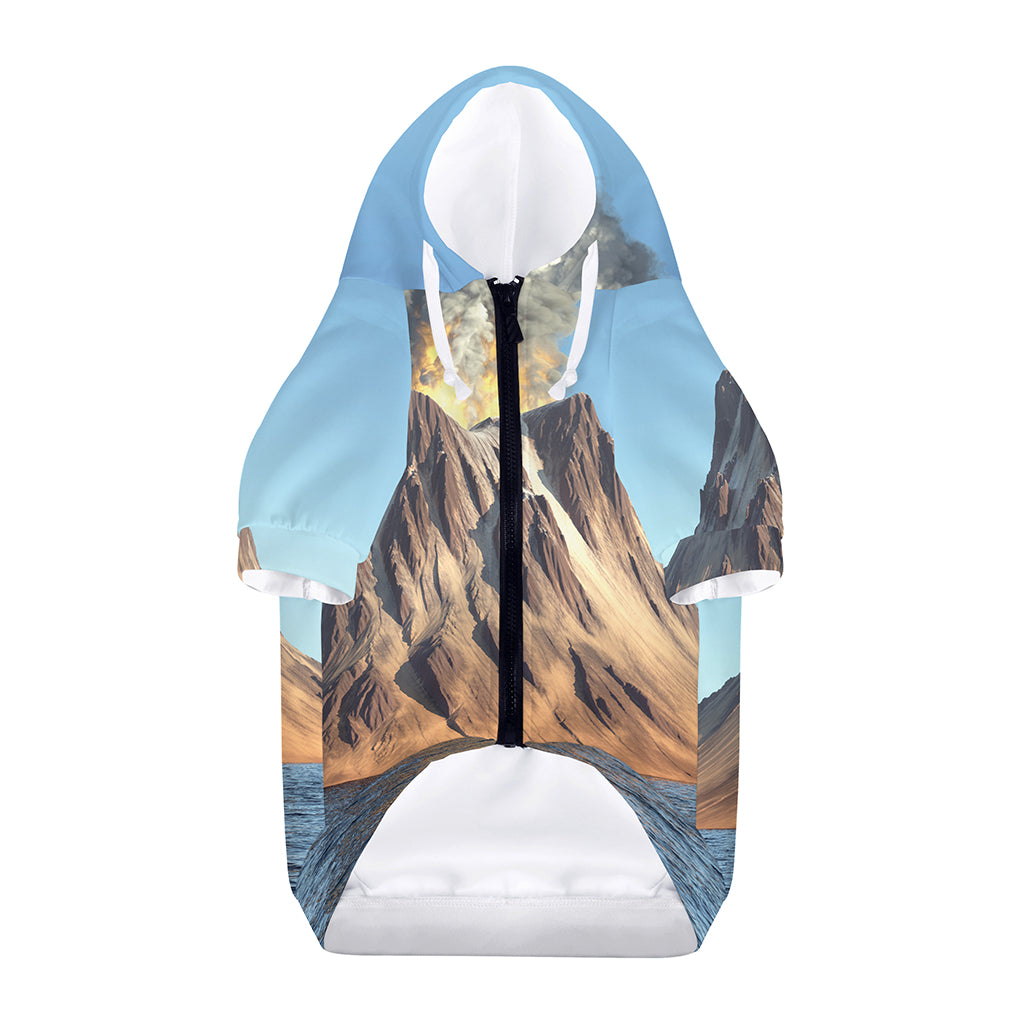 Volcanic Mountain Print Dog Zip Up Hoodie