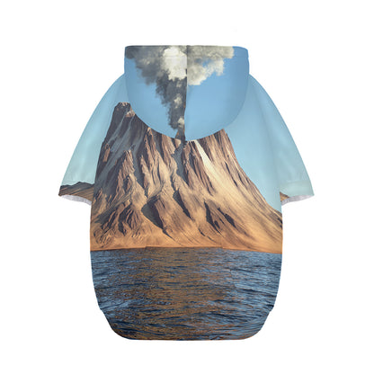 Volcanic Mountain Print Dog Zip Up Hoodie
