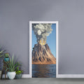 Volcanic Mountain Print Door Sticker