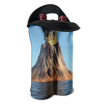 Volcanic Mountain Print Double Neoprene Wine Tote