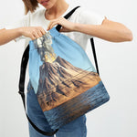 Volcanic Mountain Print Drawstring Backpack